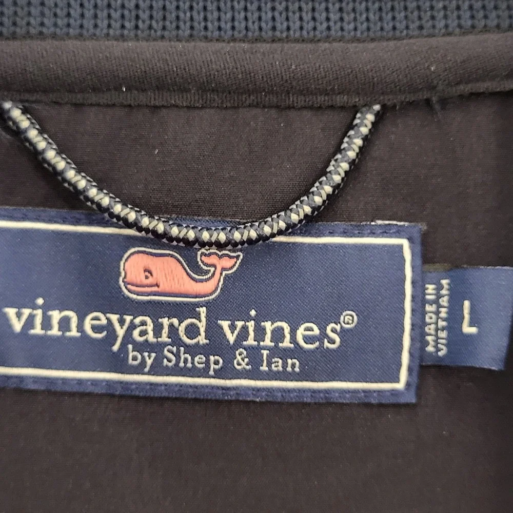 Vineyard Vines Mens Navy Blue Performance Full Zip Knit Vest Layering Jacket XL